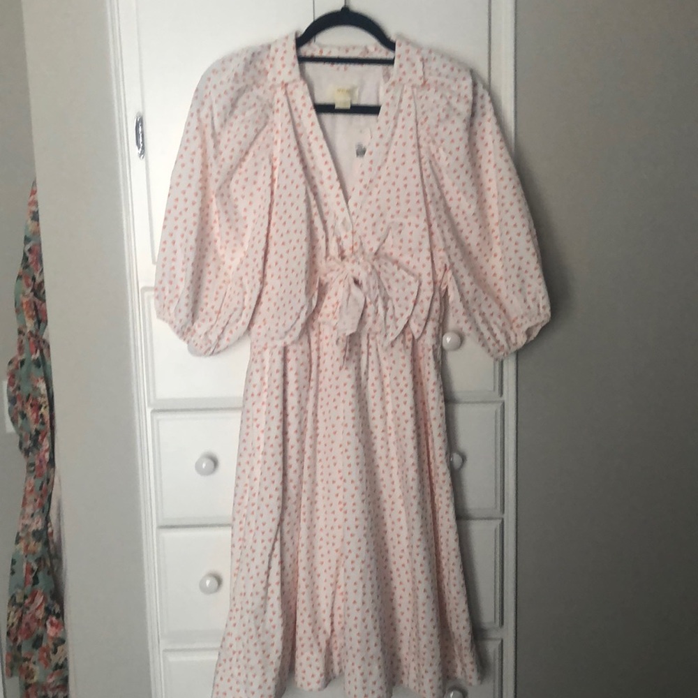 Maeve orange and white dress